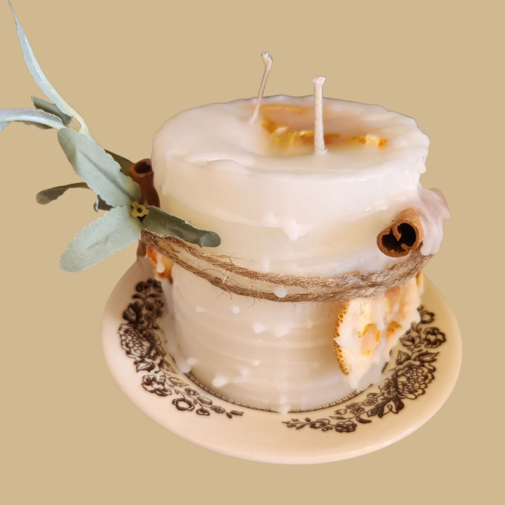 Rustic White Decorative Candle